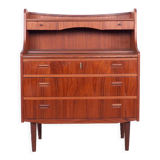 Teak Danish secretary with pull out mirror and desk, 1960s