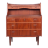 Teak Danish secretary with pull out mirror and desk, 1960s