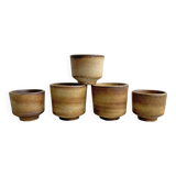 Set of 5 vintage Dutch ceramic 70s planters / flower pots