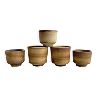 Set of 5 vintage Dutch ceramic 70s planters / flower pots