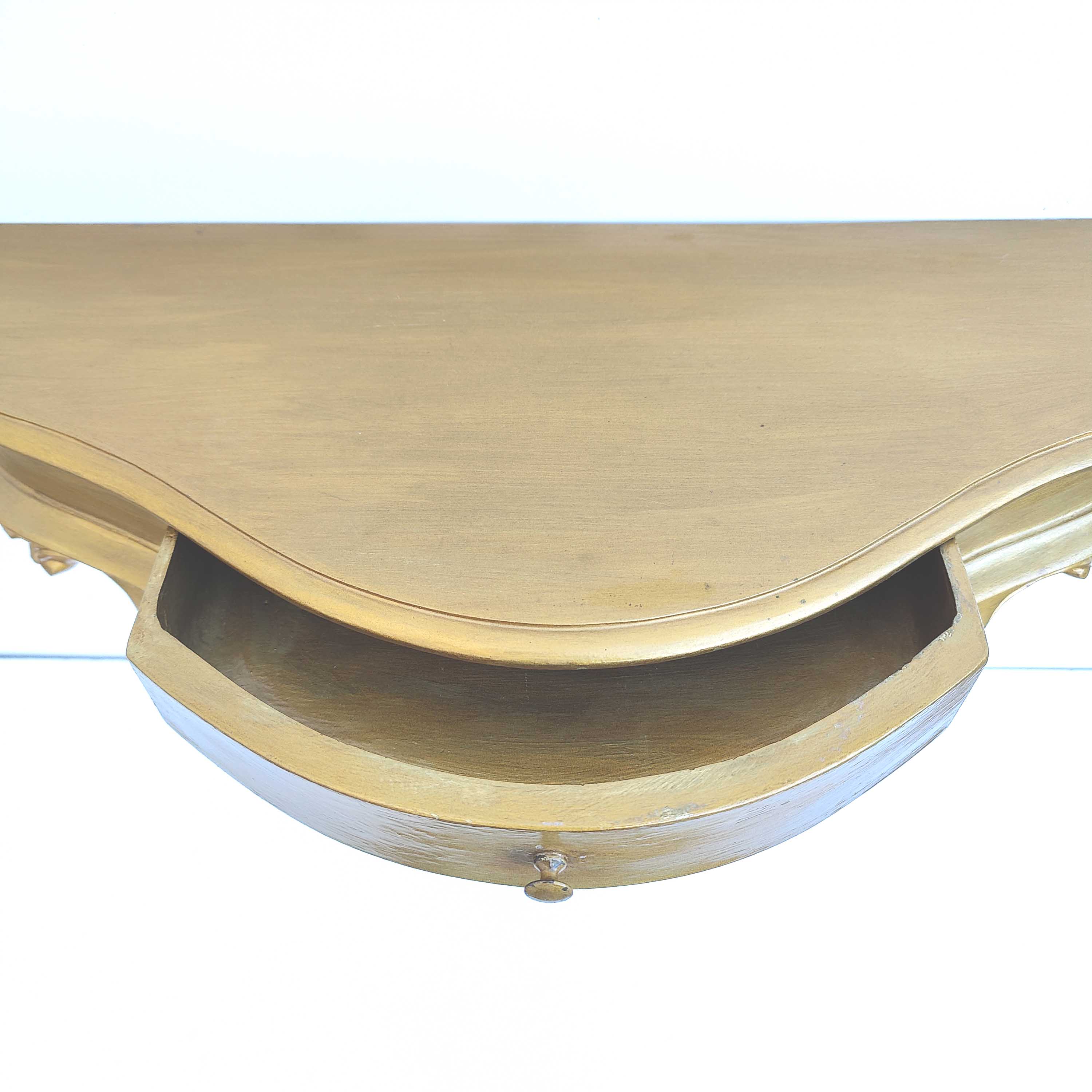 Wall console / gold shelf with drawer