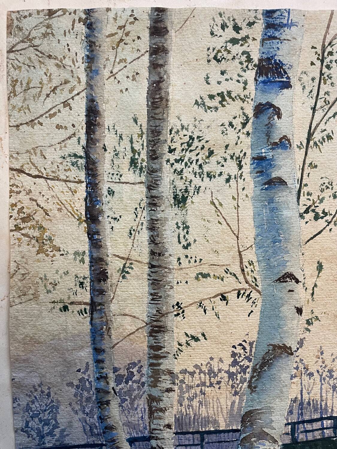 Paysage de sous-bois XXe