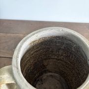 Ancien pot à graisse/vase en grès vernissé vintage – 2 anses