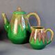 Vintage coffee service 8 pieces Grès de Puisaye circa 1950