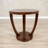 Late 20th Century Art Deco Round Mahogany Side Table, 1950s