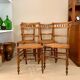 4 chaises en bois et cannage