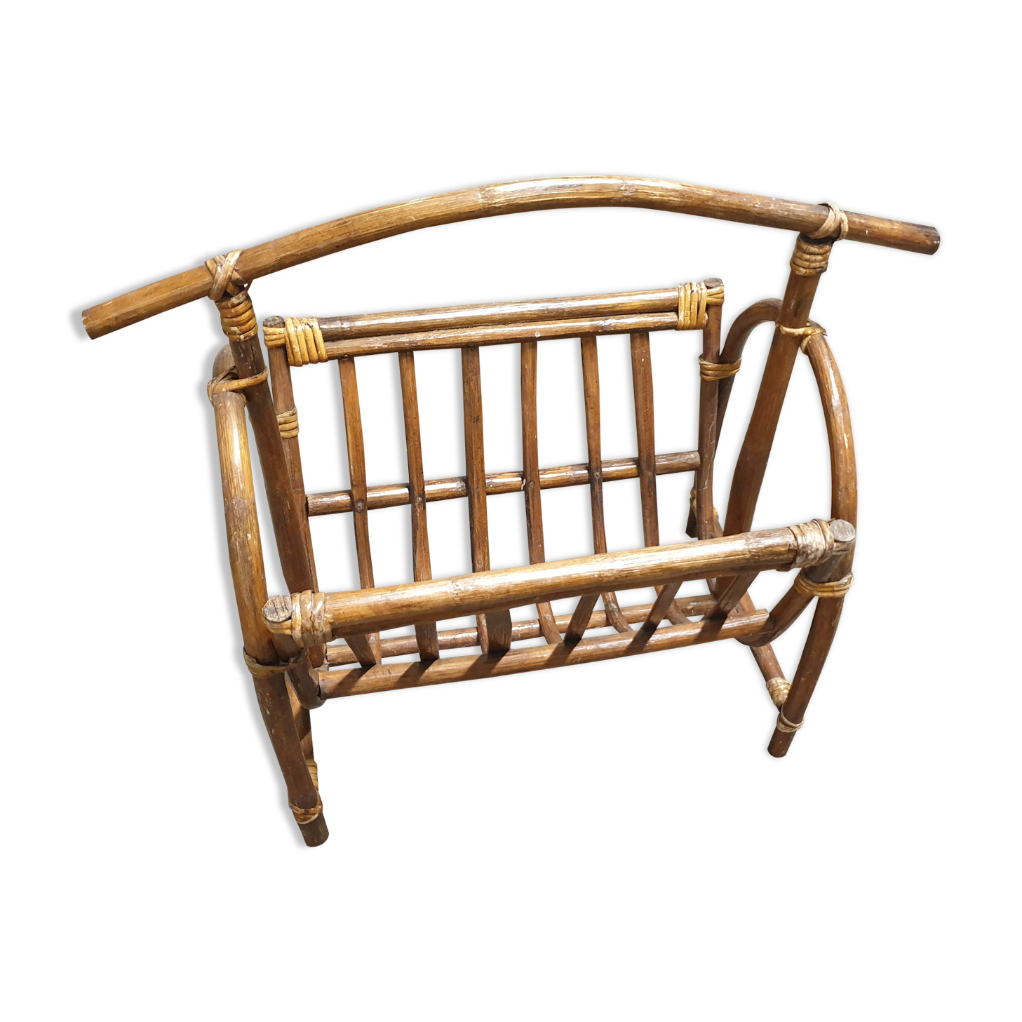 Rattan magazine holder