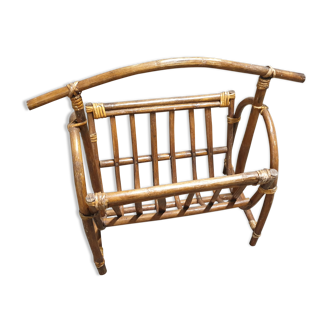 Rattan magazine holder