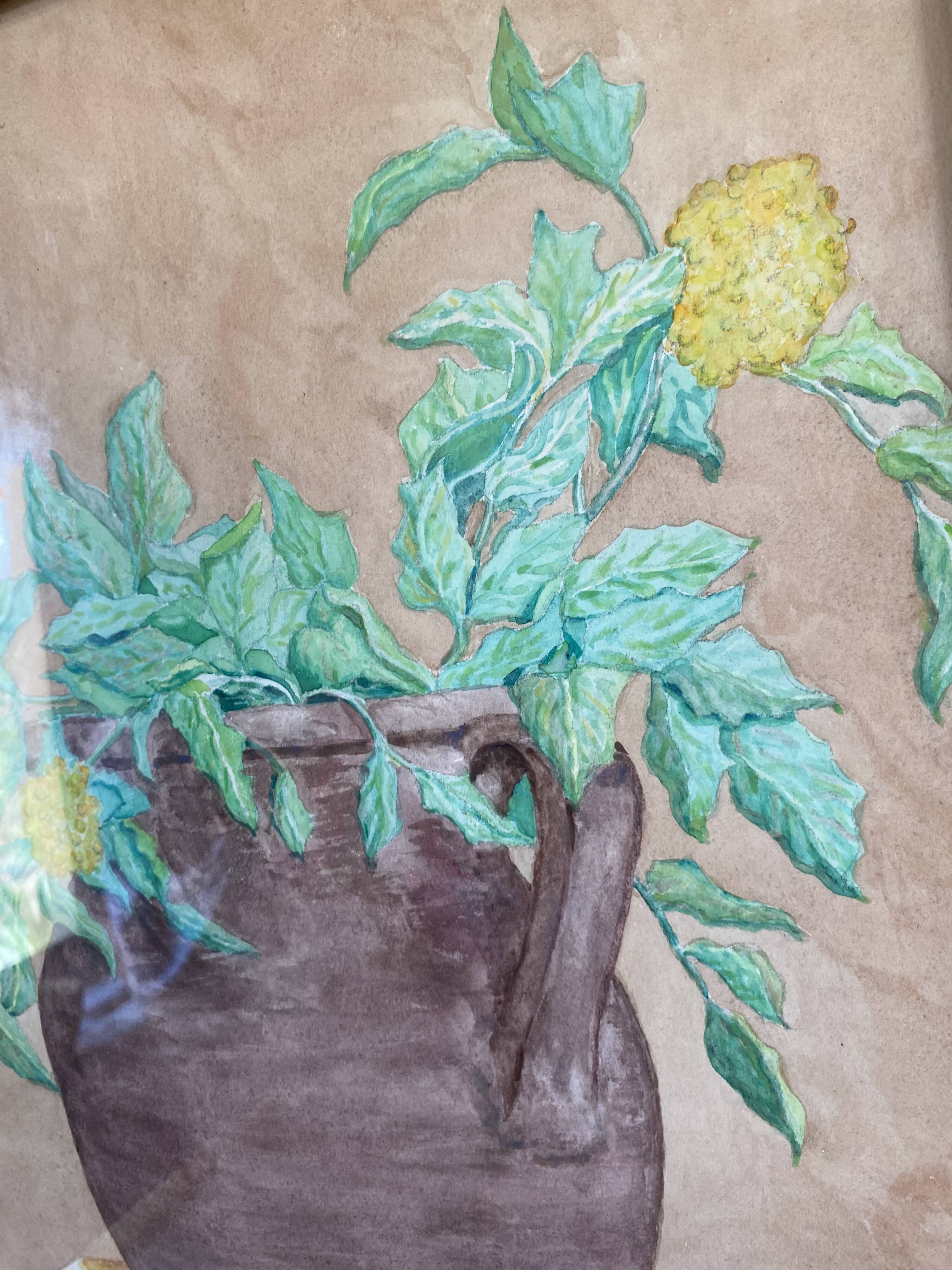 Still life illustration from the 70s under glass.