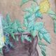 Still life illustration from the 70s under glass.