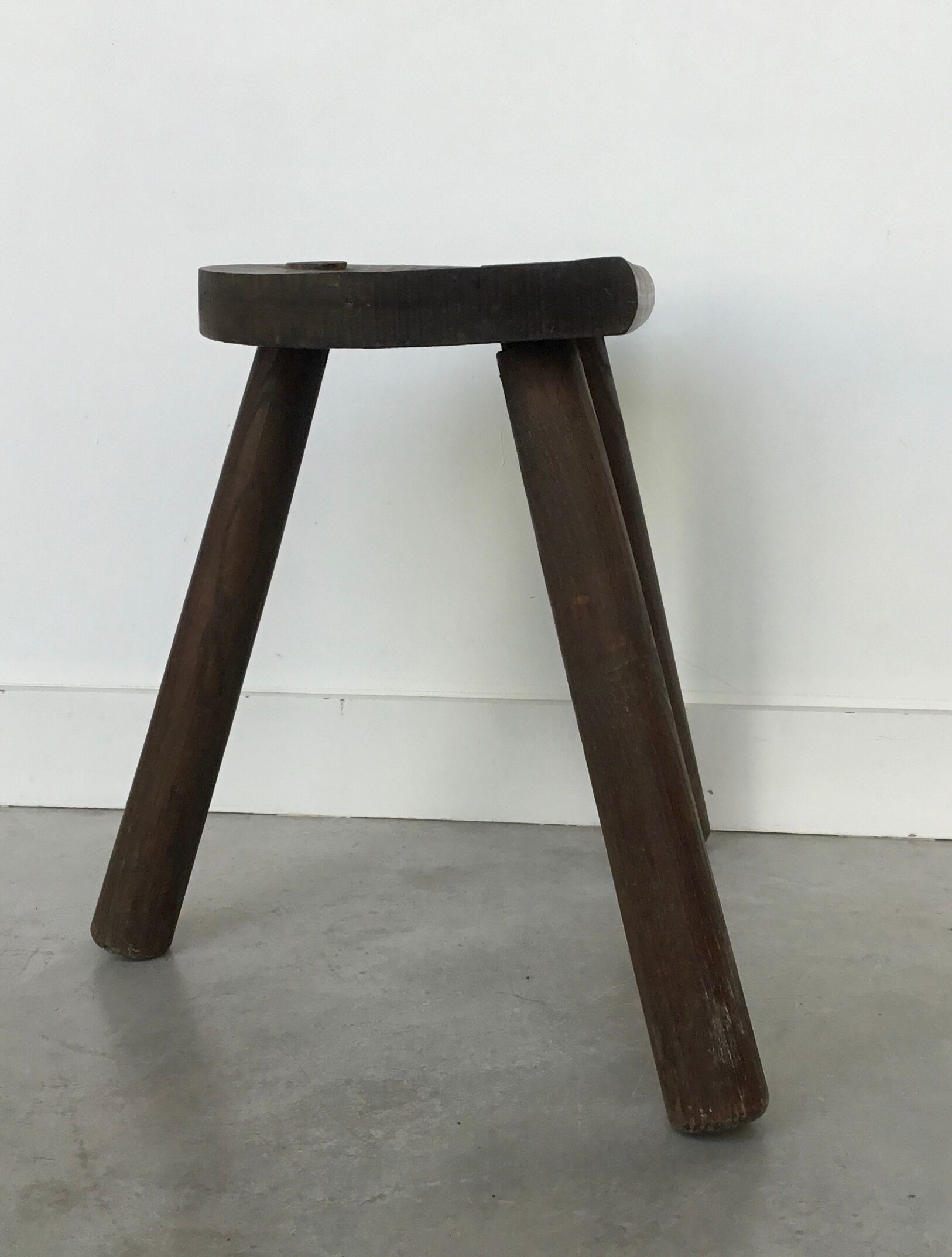 Tabouret de ferme tripode vintage - XXe siècle