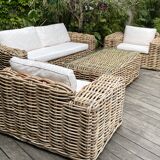 Salon de jardin en rotin balinais