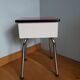 Stool shoeshine chest in formica and chromed metal