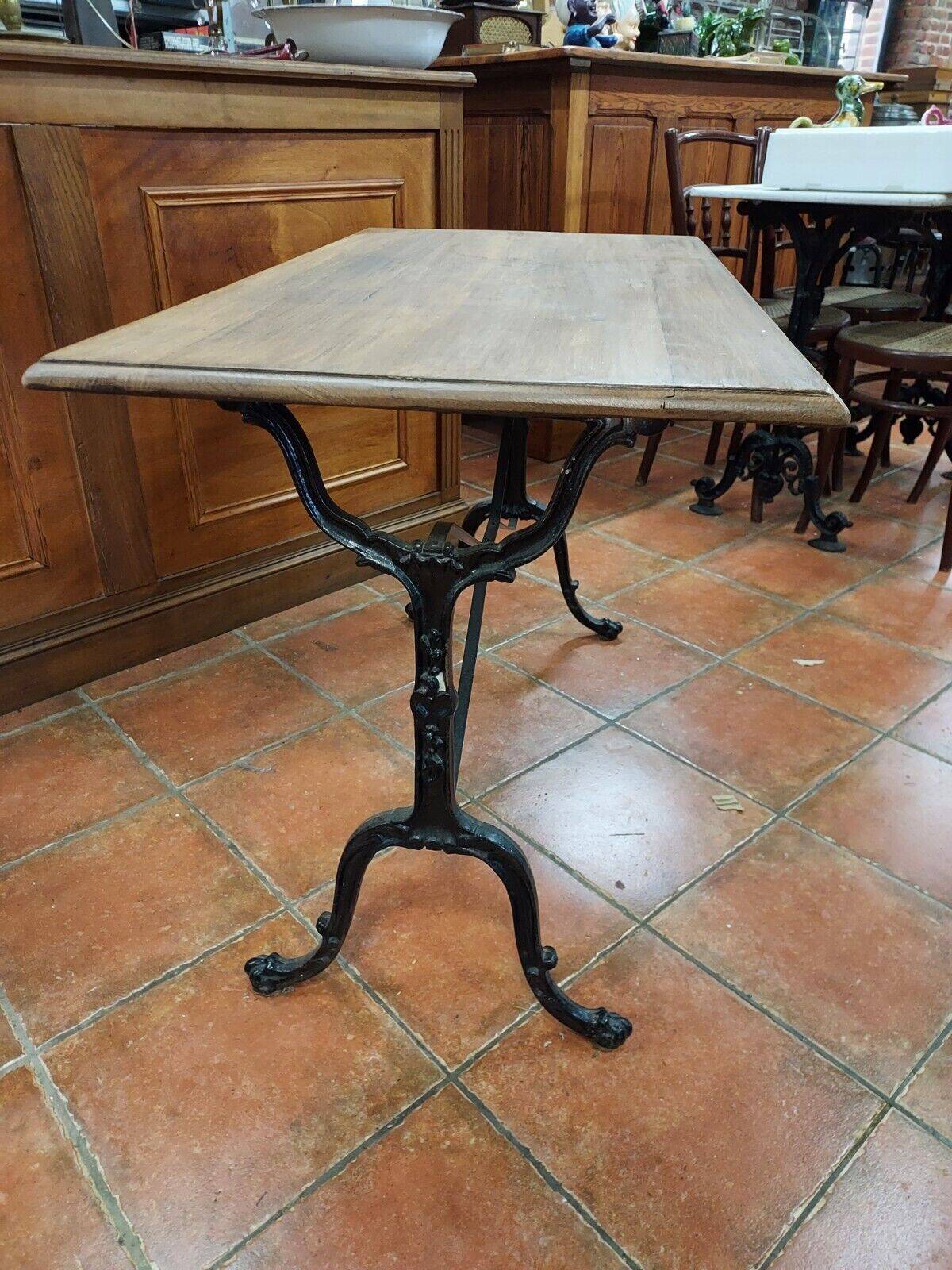 Oak and cast iron coffee table
