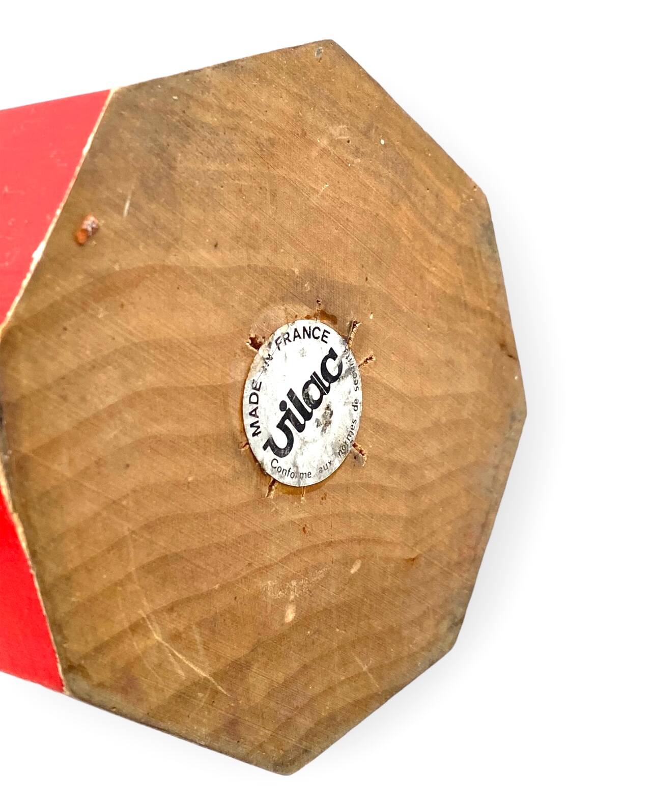 Pierre Sala, postmodern red Pencil table lamp, Ed. Vilac France 1980s