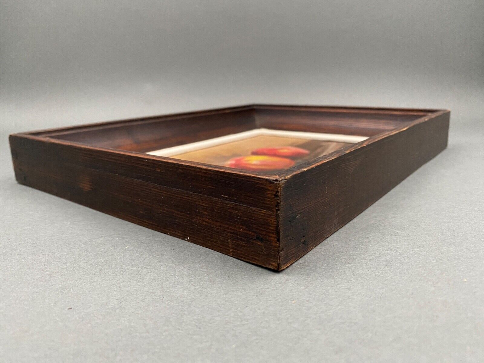 Oil on Isorel signed Still Life with Fruits XXth Natural wood frame