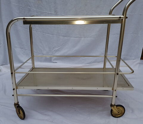Chrome metal rolling bar 1970