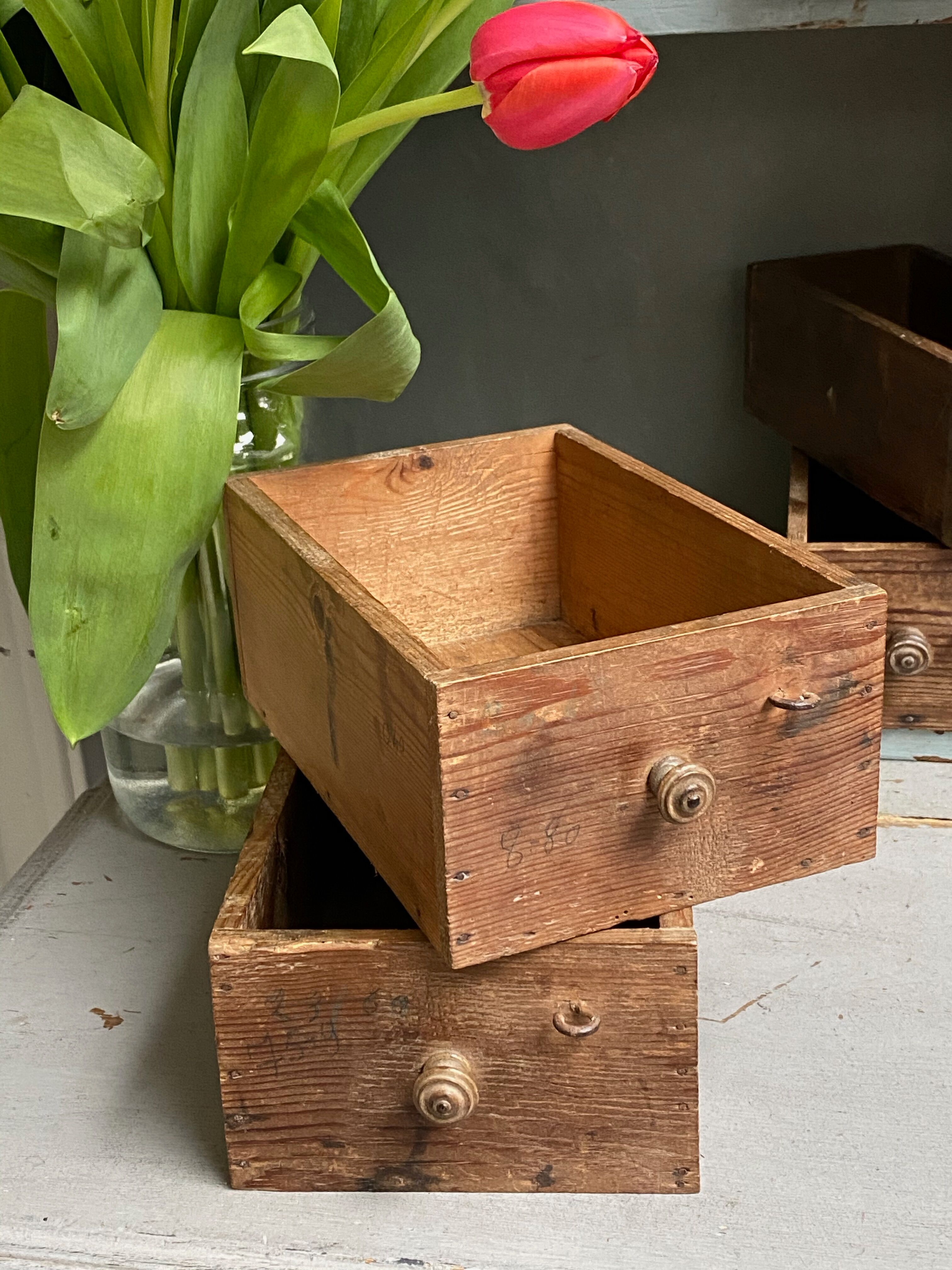 Pair of wooden drawers