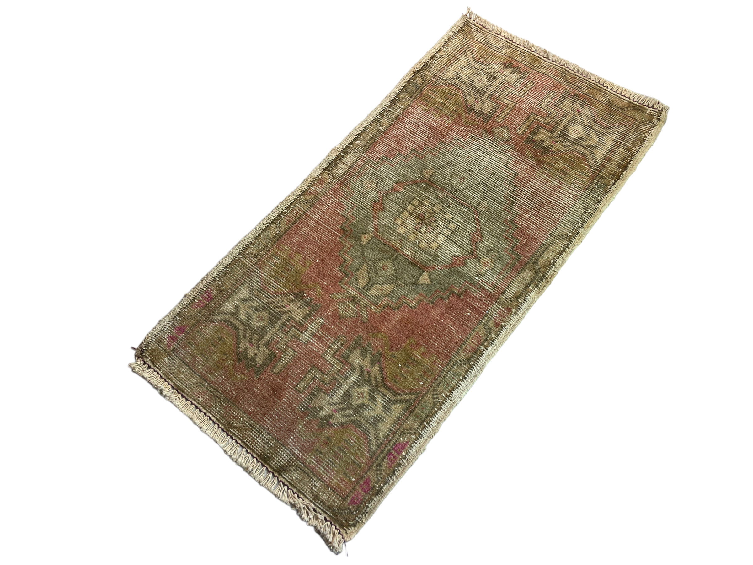 VINTAGE TURKISH PASTEL MINI RUG , 101 x 51 cm