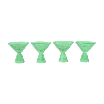 Series of 4 vintage crystal liqueur glasses