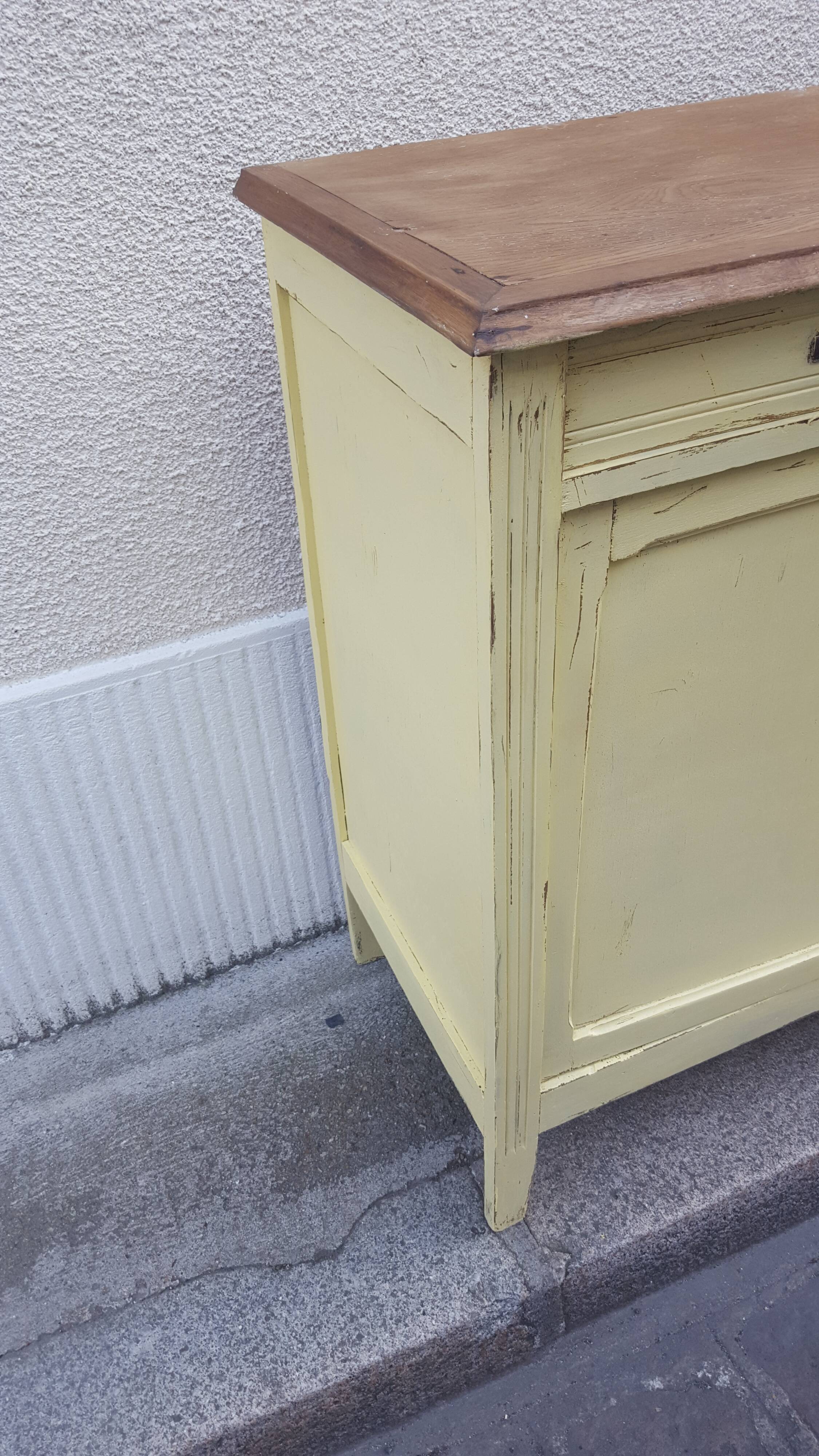 Parisian buffet patina yellow pastel