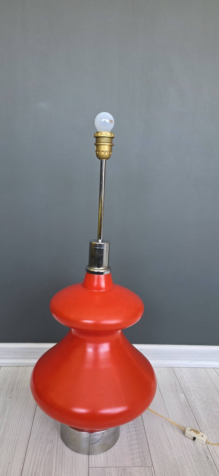 Vintage Space Age lamp 1970 - Red ceramic - Double lighting