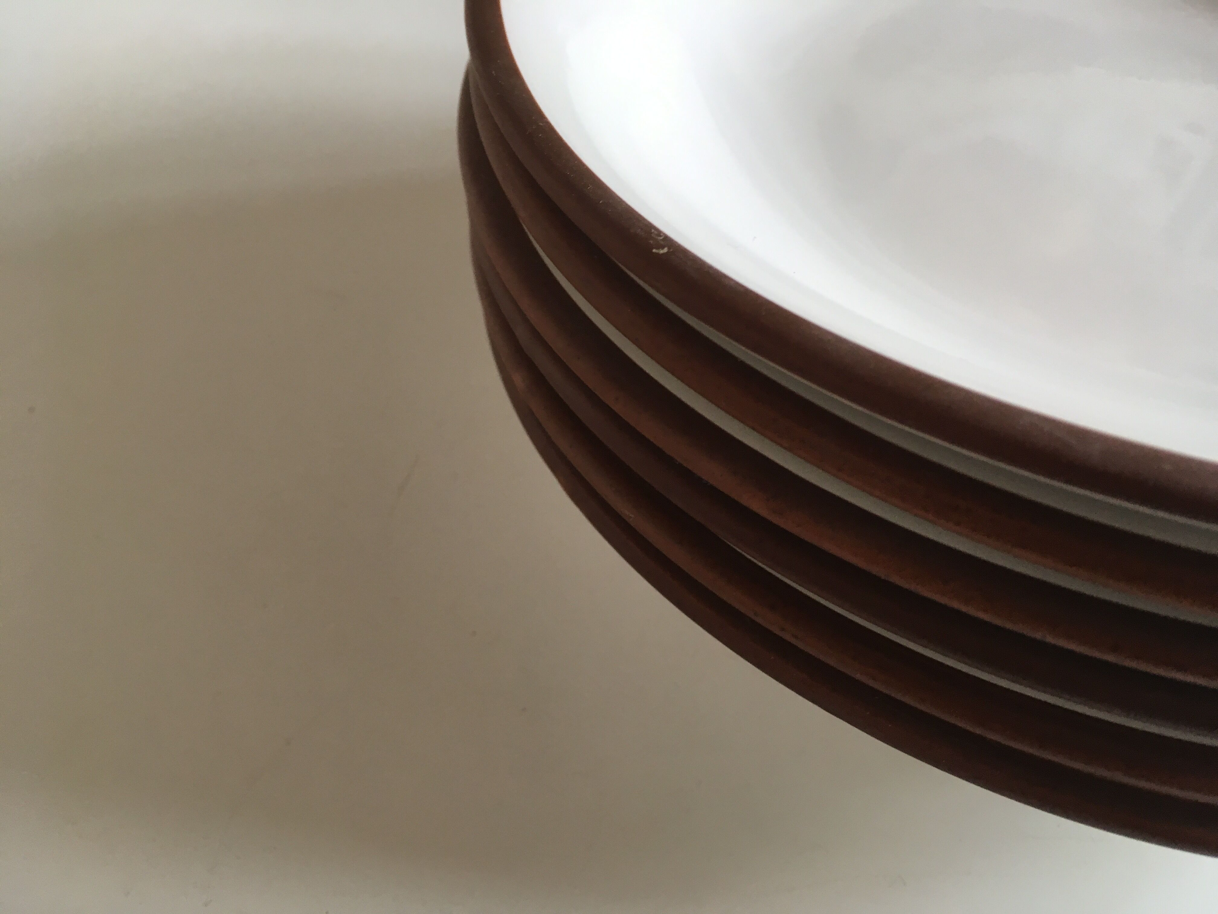 Set 6 plates enamelled earth cap Siena from KMK 1965