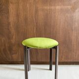 Vintage stool with velvet seat