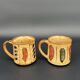 Paire de mugs en grès émaillé — décor abstrait années 70