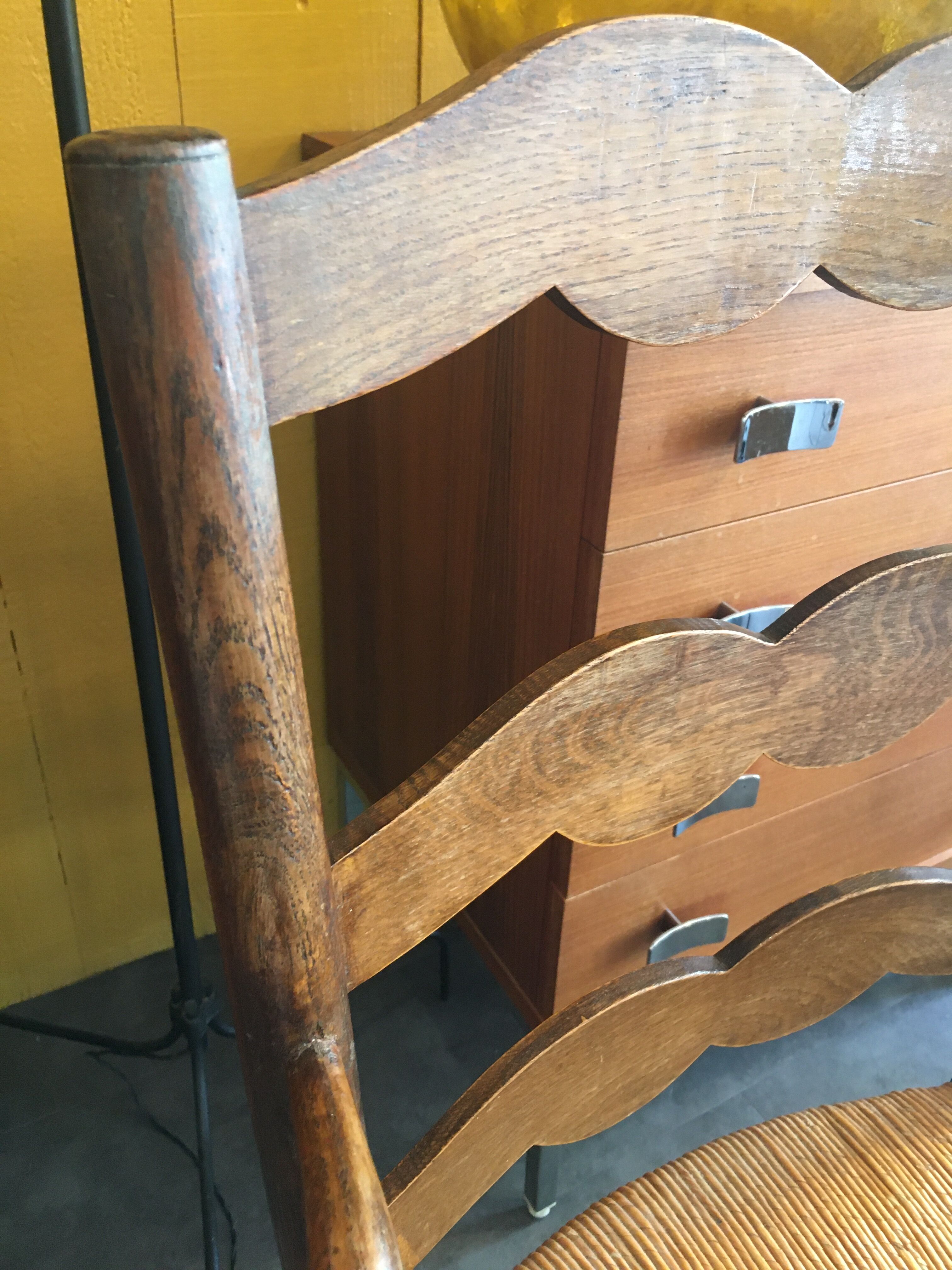 Mulched chair called "good woman", Oak, Restoration period
