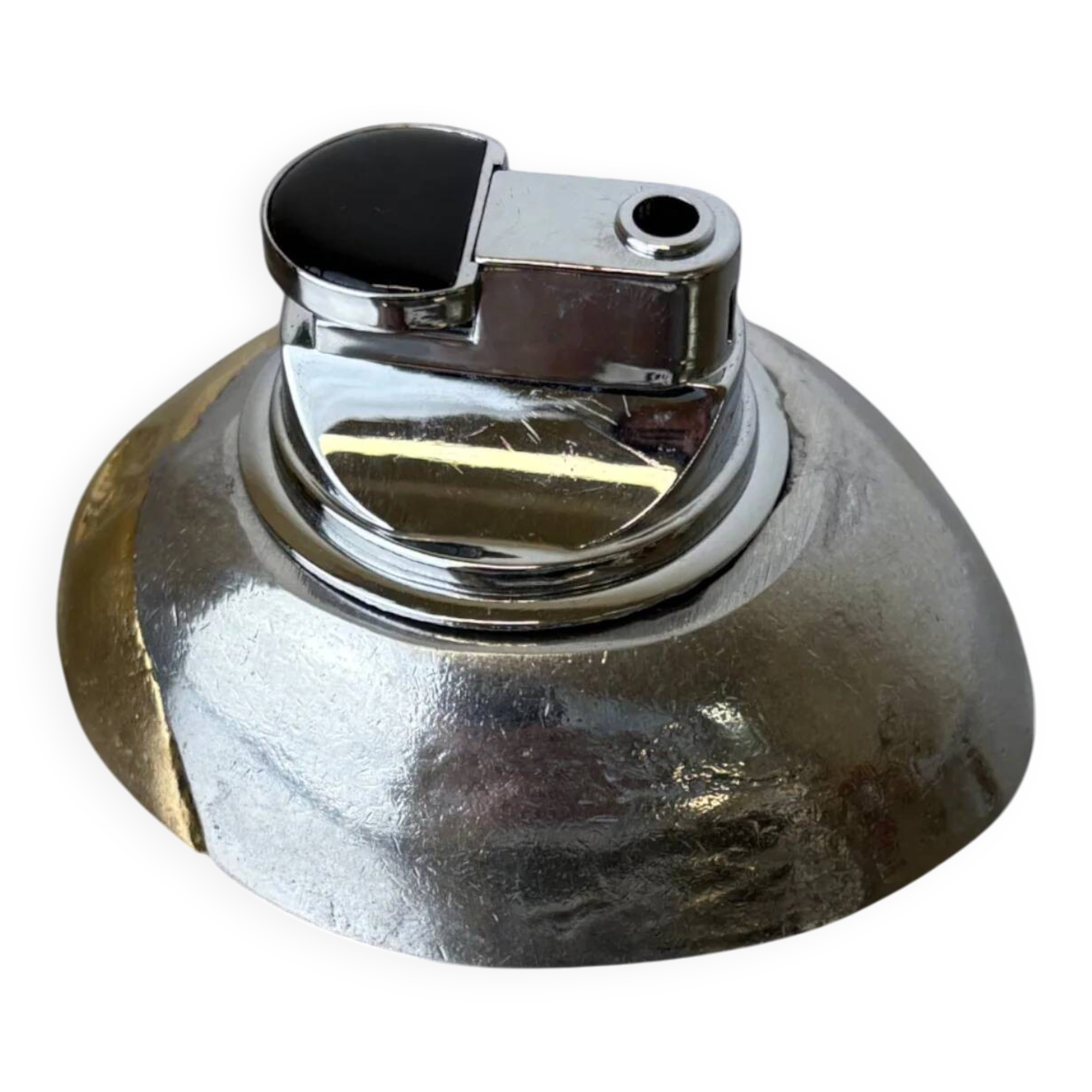 Brutalist lighter by Art3, bronze and aluminium, Spain, 1970s