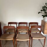 Lot de 6 chaises Niels Otto Moller n° 75 en teck