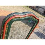 Painted wooden mirror with Savoyard decor