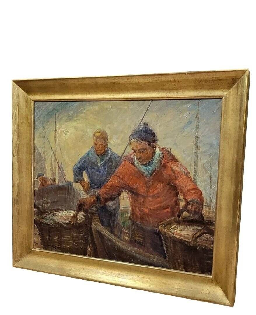 Pierre verbeke : tableau vers 1930 huile sur toile grand format
