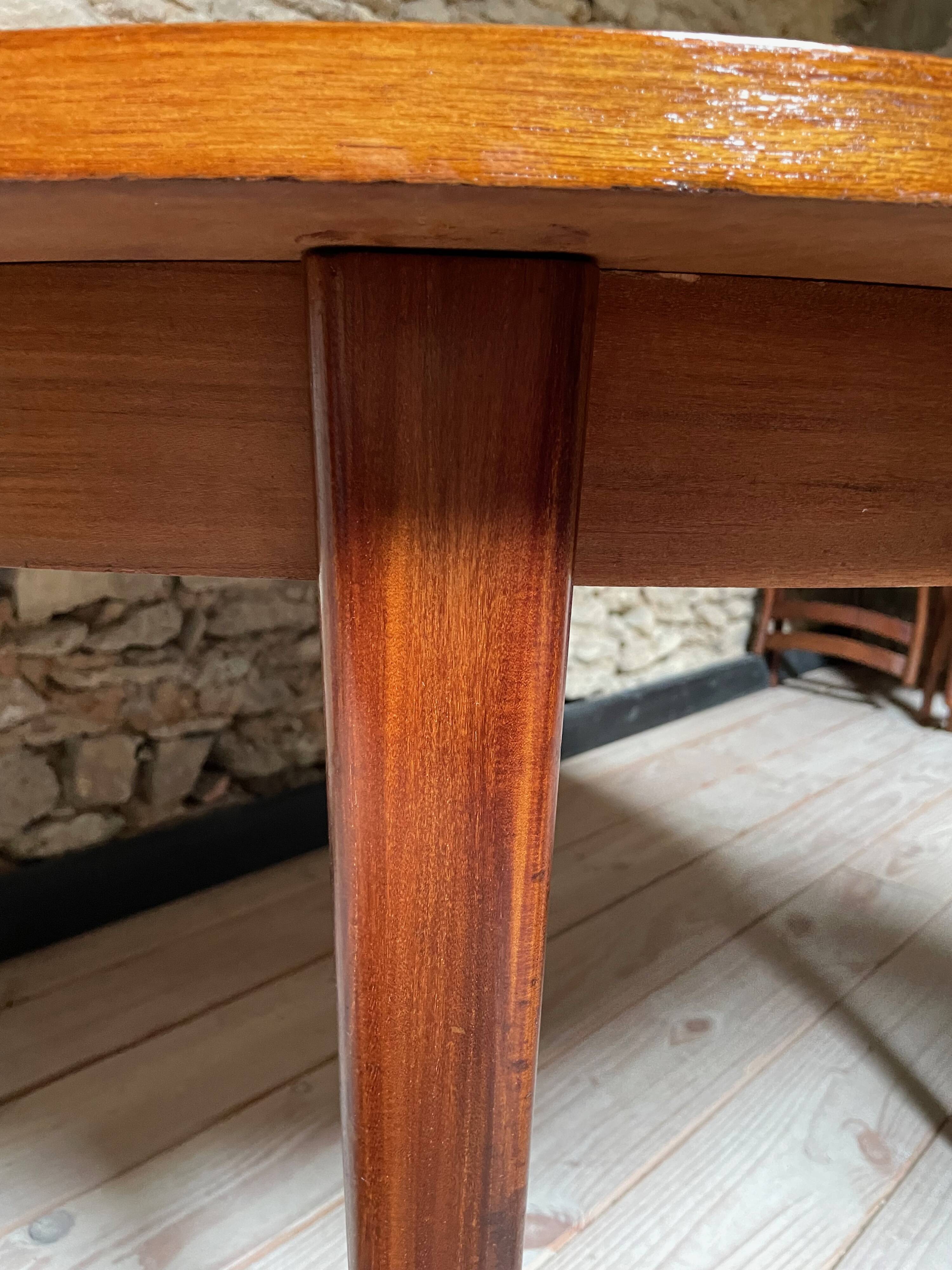 Teak table, vintage Scandinavian style from the 1960s, with hidden extension