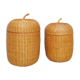 2 boîtes en rotin H18 & 21 cm