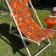 Old vintage flower deckchair