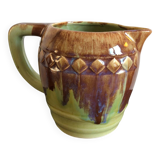 Bistro-style glazed stoneware pitcher