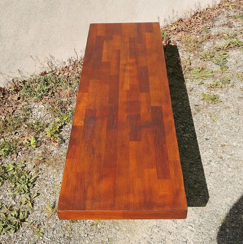 Coffee table in exotic wood vintage tapered foot