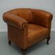 Fauteuil Club Vintage en Cuir Couleur Cognac, Pays-Bas