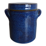 Blue ceramic pot signed Normand