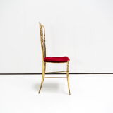 Chaise latérale italienne en laiton Chiavari