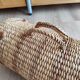 Vintage raffia wicker basket bowling bag