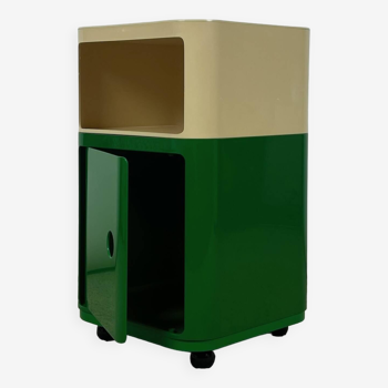 Kartell 'Componibili' Square Based Cabinet Modules in green and white, 1960s