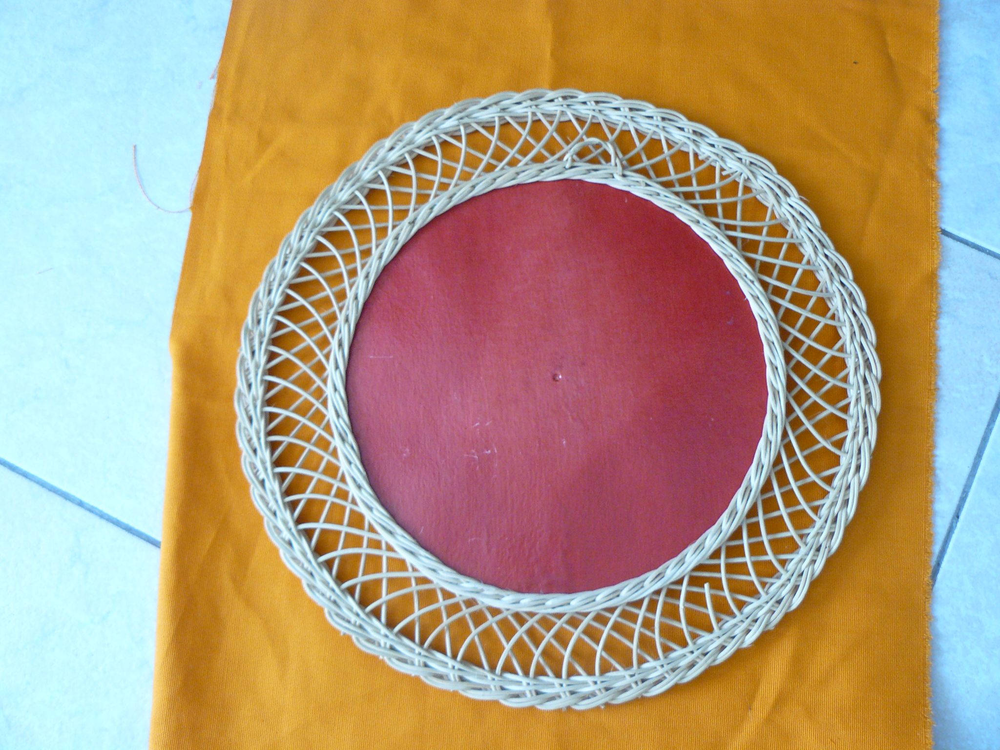 Rattan mirror of the 1960s 40cm