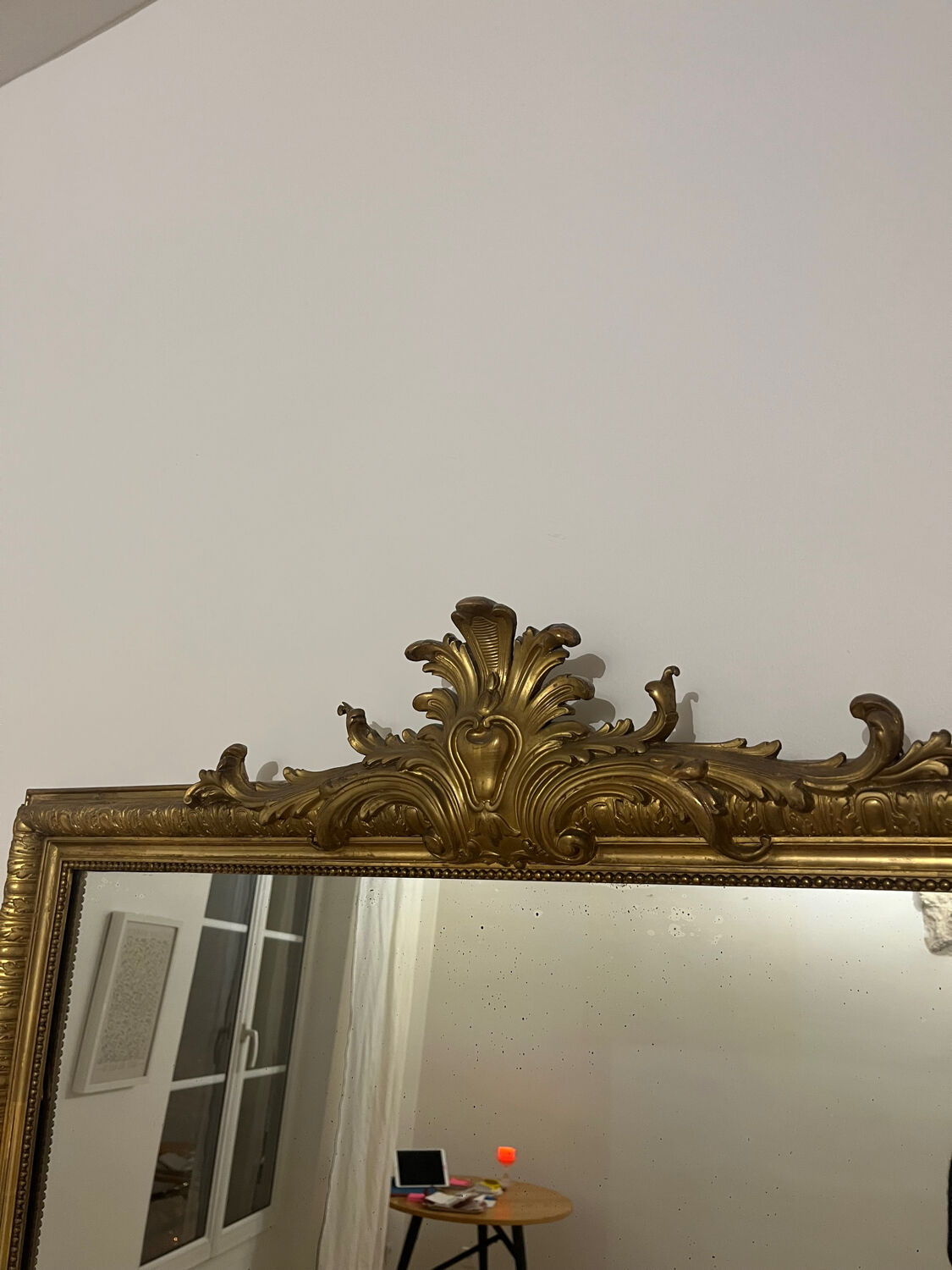 Large Louis Philippe mirror from the late 19th century, 195x117.