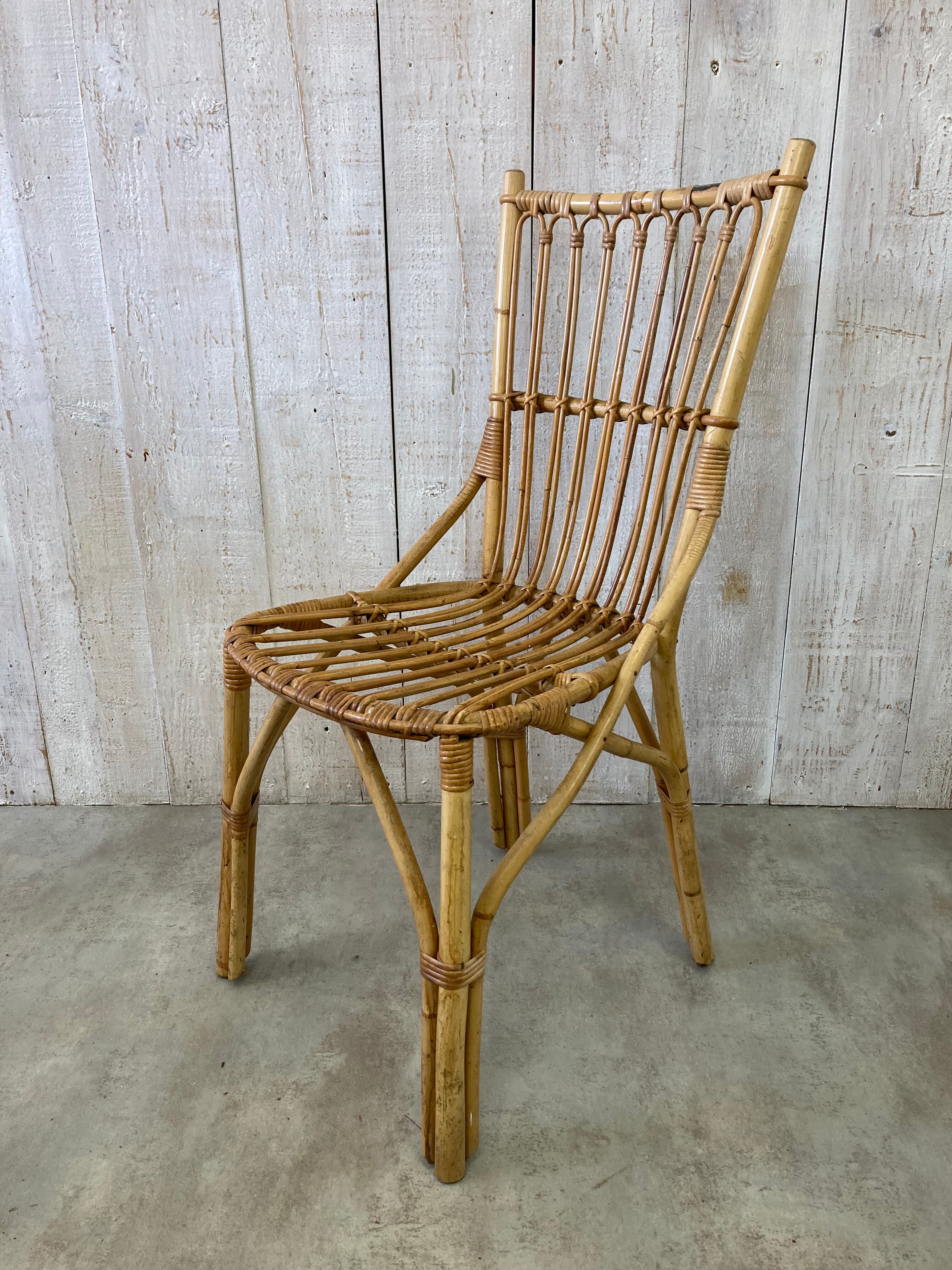 Vintage rattan chair set