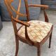 Fauteuil de bureau ancien en merisier et tissu
