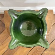 Ceramic mortar and wooden pestle
