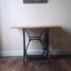 Solid wood and cast iron desk/Singer sewing machine table/entrance console/bathroom furniture